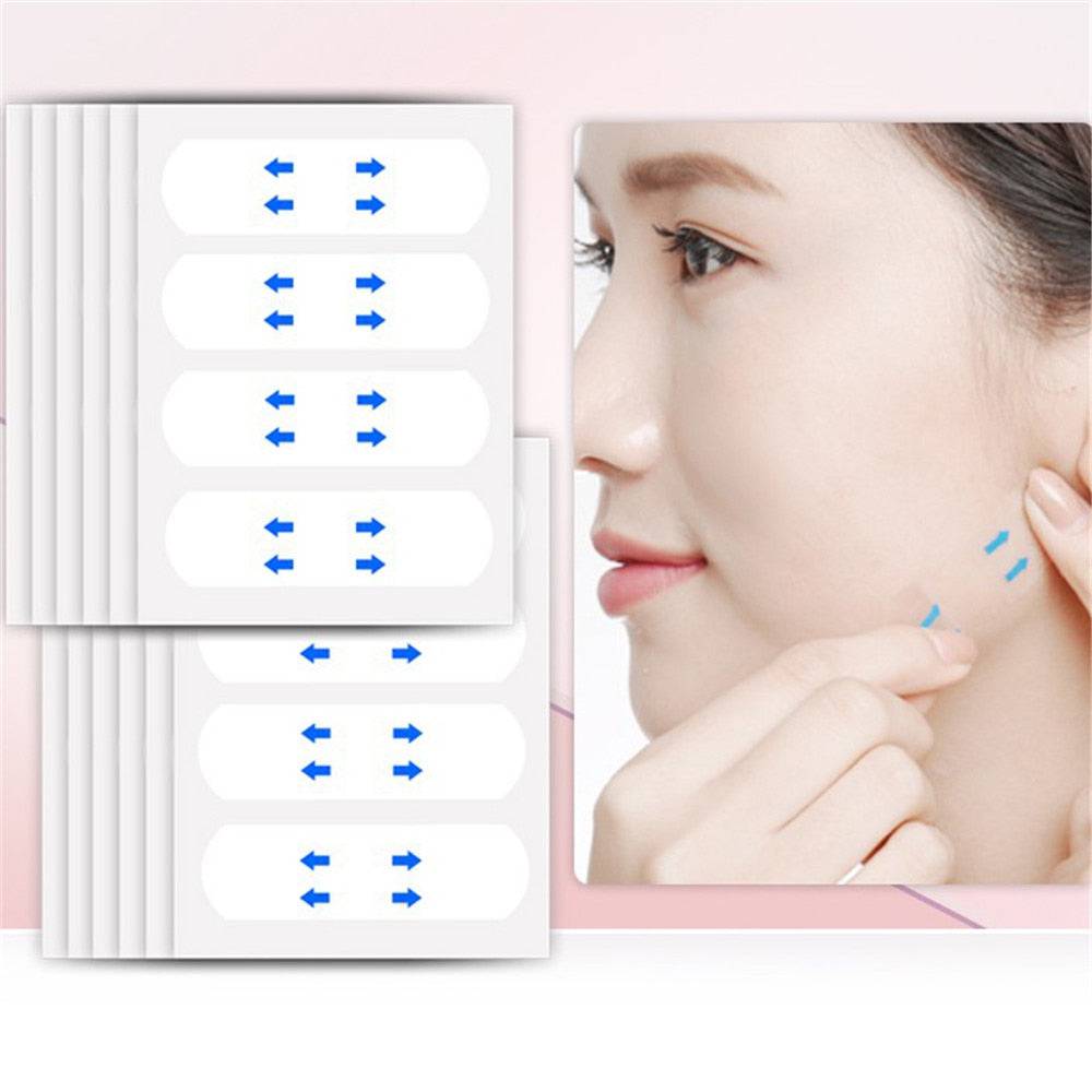 Yoxier 40Pcs/10Sheets/Pack Waterproof V Face Makeup Adhesive Tape Invisible Breathable Lift Face Sticker Lifting Tighten Chin - Quid Mart