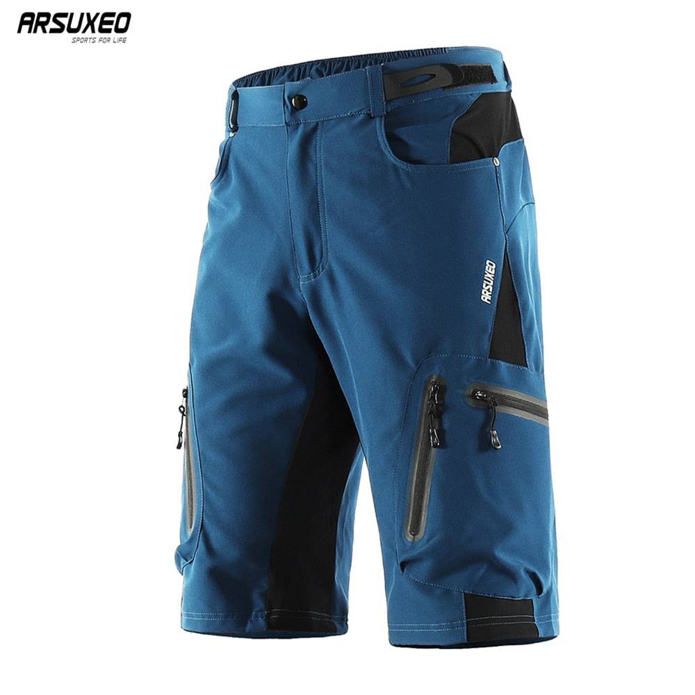 ARSUXEO Men's Outdoor Sports Cycling Shorts MTB Downhill Trousers Mountain Bike Bicycle Shorts Water Resistant Loose Fit 1202 - Quid Mart