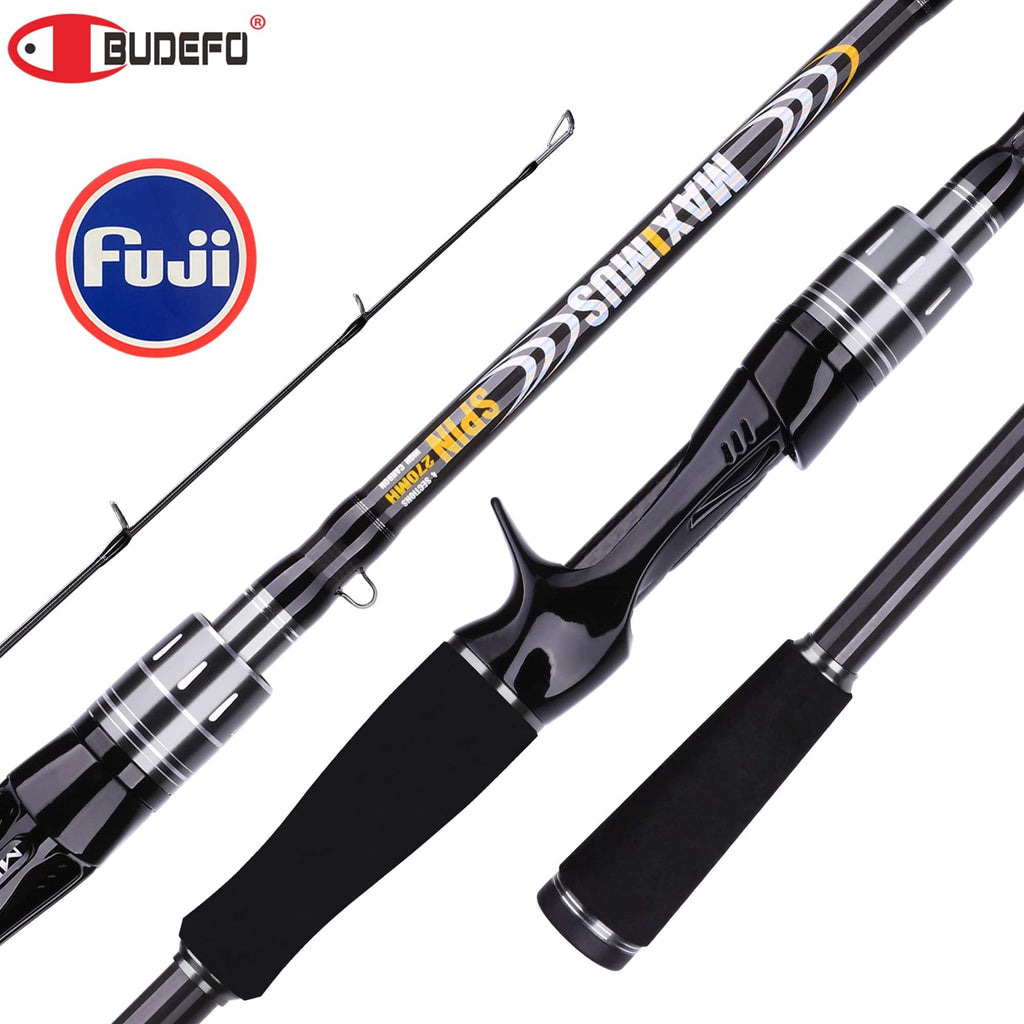 BUDEFO MAXIMUS Lure Fishing Rod 1.8m 2.1m 2.4m 2.7m 3.0m30T Carbon Spinning Baitcasting FUJI Guide Travel Lure Rod 3-50g ML/M/MH - Quid Mart