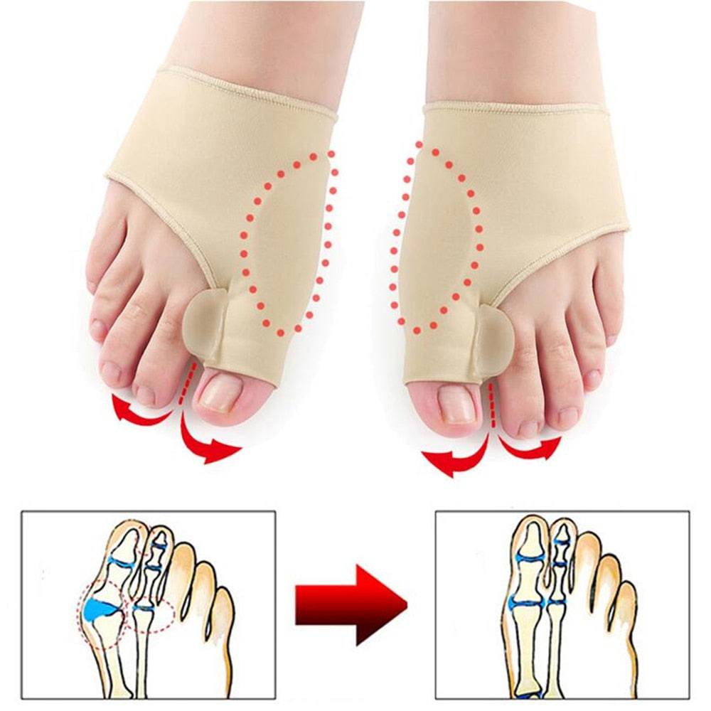 1Pair Toe Separator Hallux Valgus Bunion Corrector Hammer Toe Straightener Foot Pain Relief Orthopedic Pedicure Tools Foot Care - Quid Mart