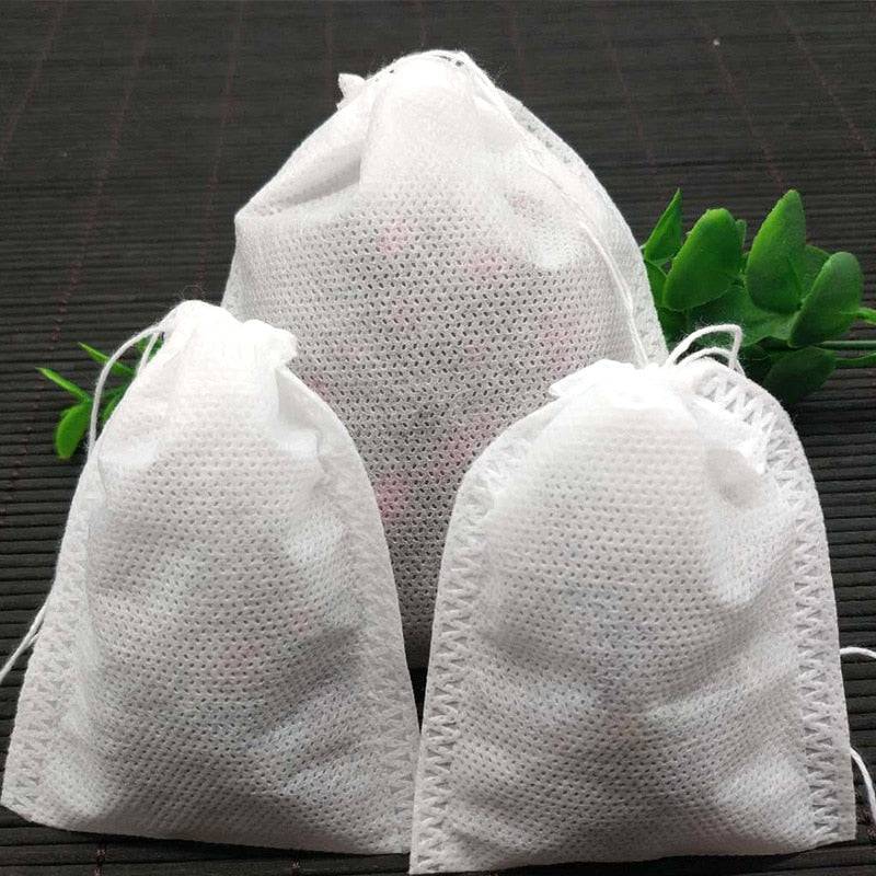 100pcs Food Grade Non-woven Fabric Tea Bags Tea Filter Bags for Spice Disposable Tea Bags Heal Seal Spice Filters Teabags - Quid Mart