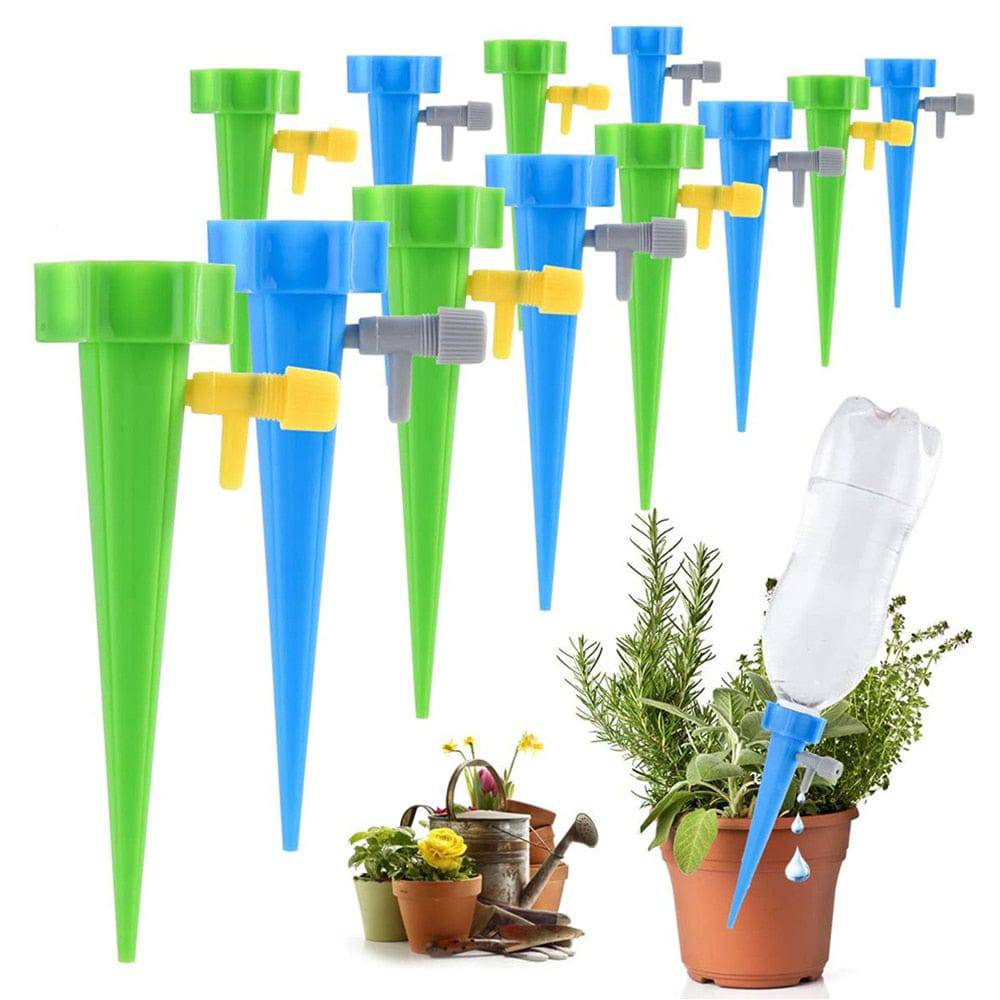 36/24/12/6 PCS Auto Drip Irrigation Watering System Dripper Spike Kits for Garden Household Plant Flower Automatic Waterer Tools - Quid Mart