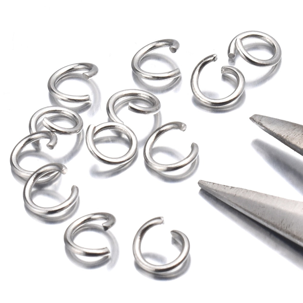 200pcs/Lot 3/4/5/6/7/8/10mm stainless steel DIY Jewelry Findings Open Single Loops Jump Rings &amp; Split Ring for jewelry making - Quid Mart