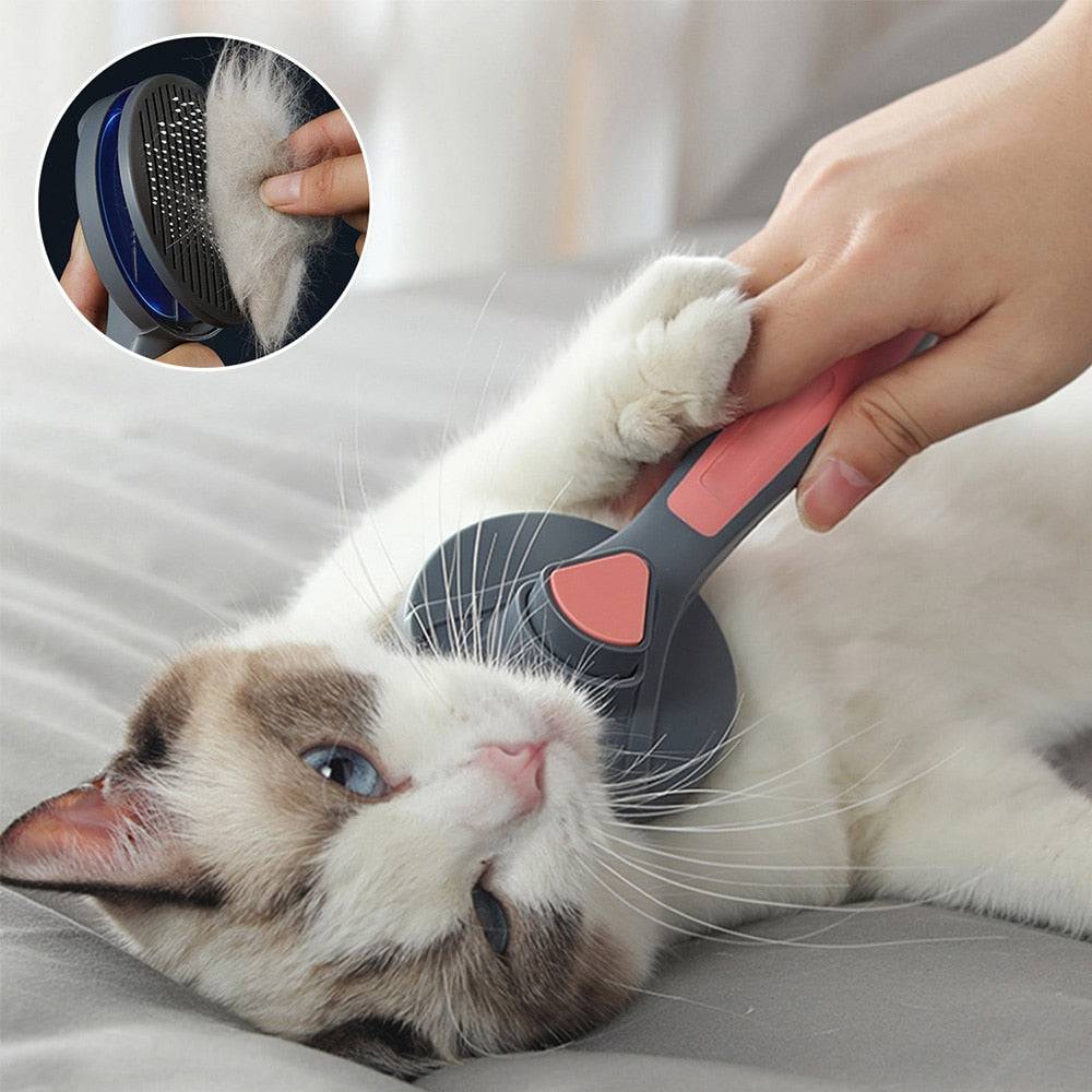 Cat Comb Brush Pet Hair Removes Comb For Cat Dog Pet Grooming Hair Cleaner Cleaning Pet Dog Cat Supplies Self Cleaning Cat Brush - Quid Mart