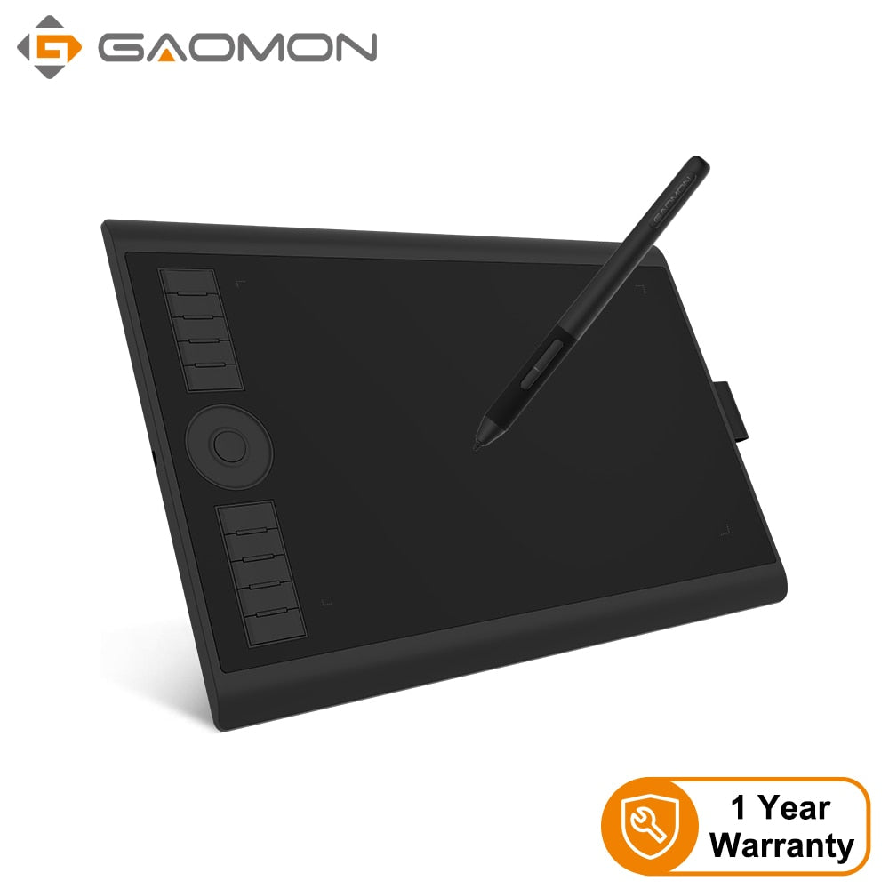 GAOMON M10K PRO 10 x 6.25 Inches Art Digital Graphic Tablet for Drawing Supports Tilt &amp; Radial Function with 10 Shortcut Keys - Quid Mart