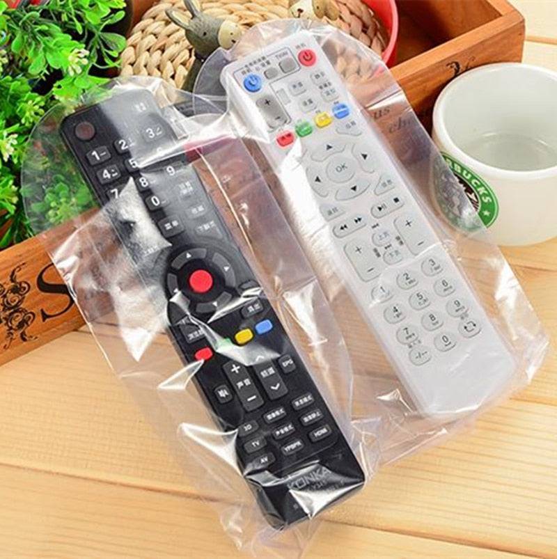5pcs Heat Shrink Film Clear Video TV Air Condition Remote Control Protector Cover Home Waterproof Protective Case Tv Samsung - Quid Mart