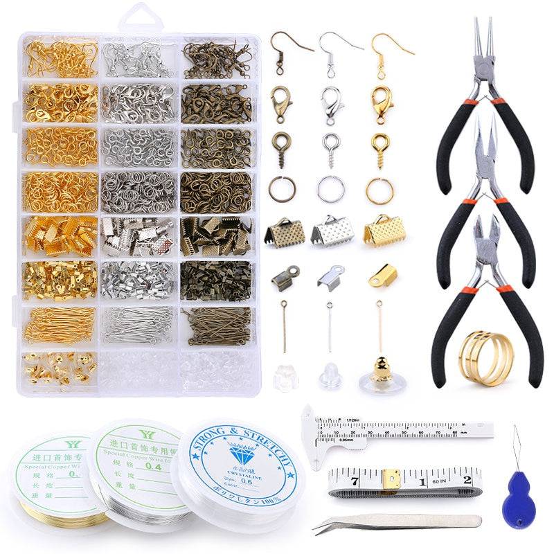 Alloy Jewelry Findings Set: Tools, Rings, Hooks, Supplies - Quid Mart