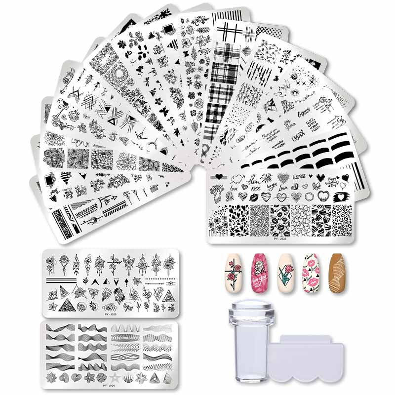 PICT YOU 12*6cm Nail Art Templates Stamping Plate Design Flower Animal Glass Temperature Lace Stamp Templates Plates Image - Quid Mart