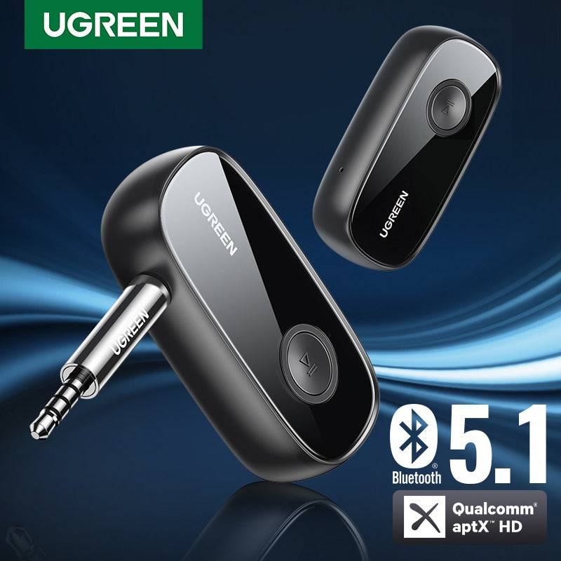 UGREEN Bluetooth Receiver 5.1 aptX HD 3.5mm AUX Jack Audio Wireless Adapter for Car PC Headphones Mic 3.5 Bluetooth 5.1 Receptor - Quid Mart