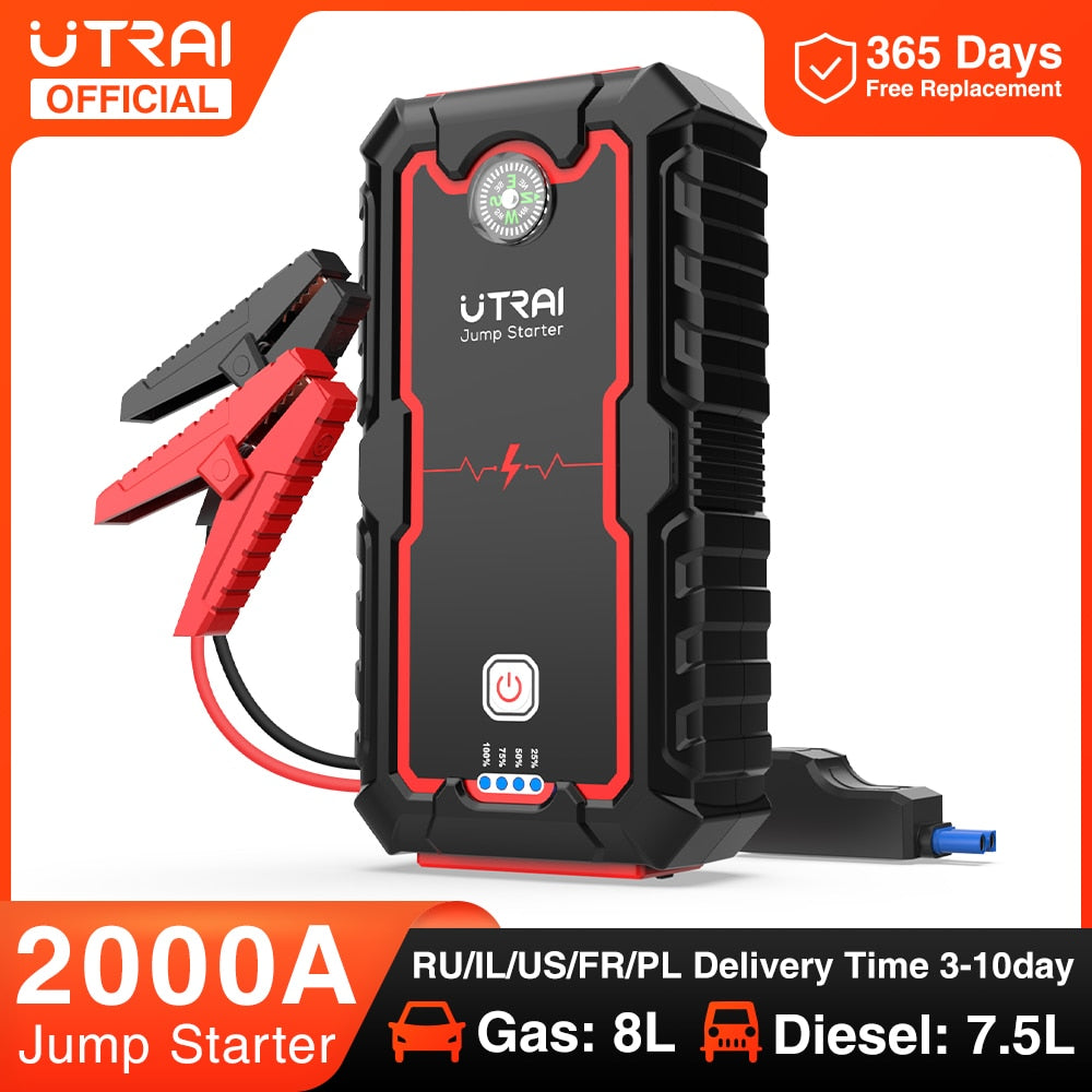 UTRAI Power Bank  2000A Jump Starter Portable Charger Car Booster 12V Auto Starting Device Emergency Car Battery Starter - Quid Mart