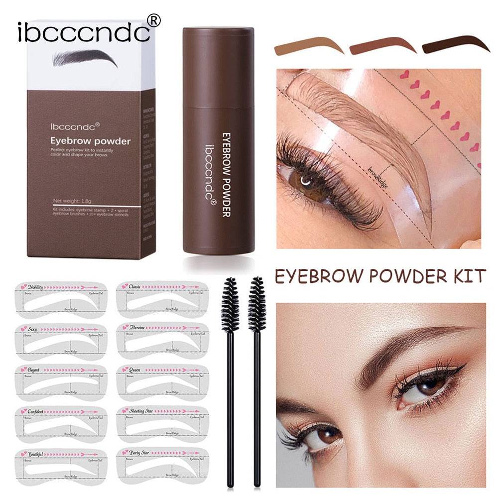 New Eyebrow Stamp Shaping Makeup Waterproof Brow Powder Natural Eye Eyebrow Stick Hair Line Contour Brown Black 6 Color - Quid Mart