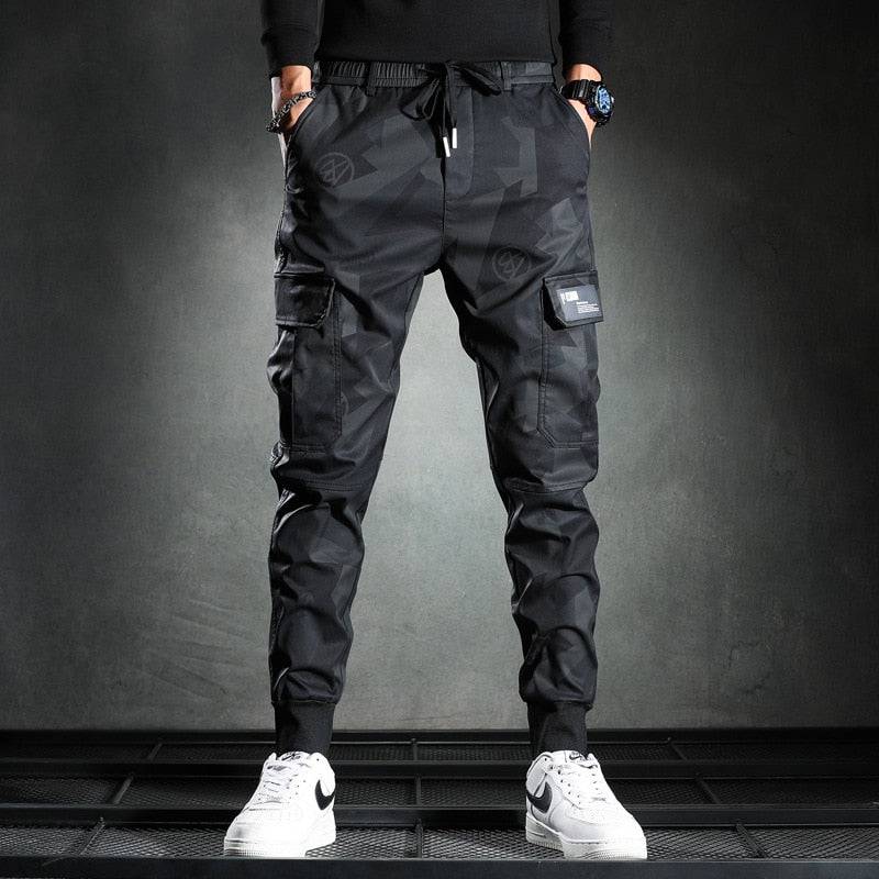 Men's Camouflage Cargo Sweatpants with Elasticity and Multi-Pockets - Quid Mart