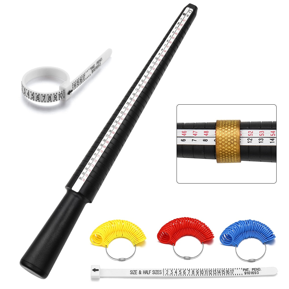 1pcs Professional Jewelry Tools Ring Mandrel Stick Finger Gauge Ring Sizer Measuring UK/US Size For DIY Jewelry Size Tool Sets - Quid Mart