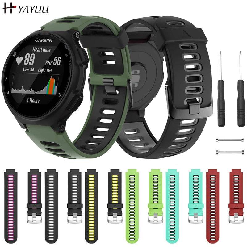 YAYUU Watch Band For Garmin Forerunner 735XT 735/220/230/235/620/630, Soft Silicone Replacement Straps for Forerunner 235 Band - Quid Mart