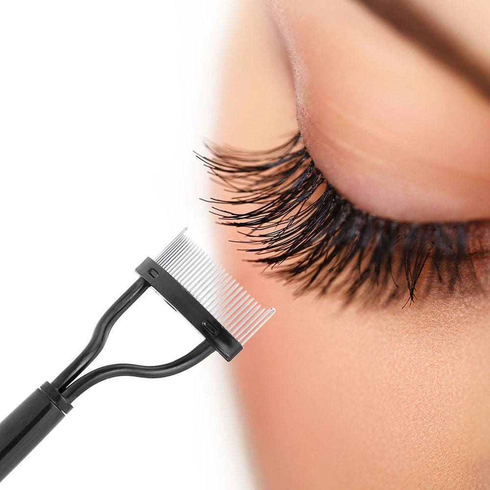 Eyelash Curler Beauty Makeup Lash Separator Foldable Metal Eyelash Brush Comb Mascara Curl Beauty Makeup Cosmetic Tool - Quid Mart