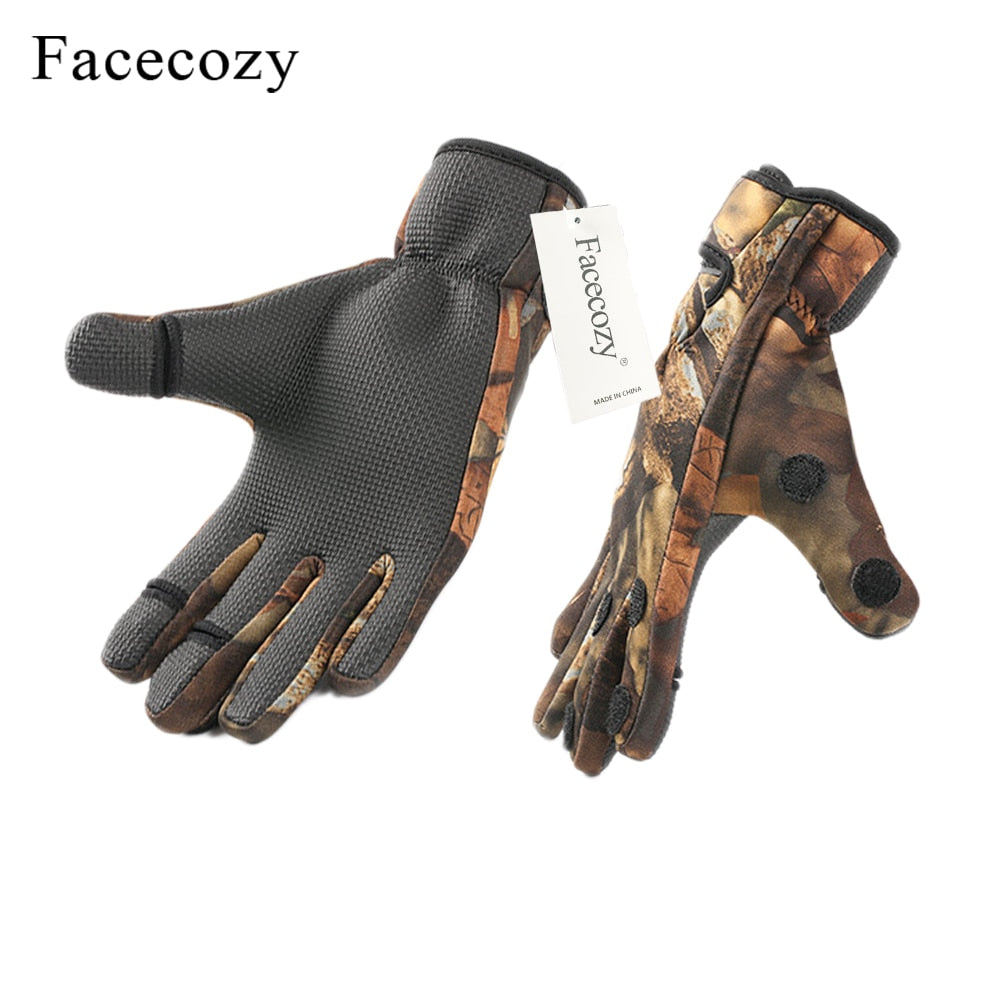 Facecozy Outdoor Winter Fishing Gloves Waterproof Three or Two Fingers Cut Anti-slip Climbing Glove Hiking Camping Riding Gloves - Quid Mart