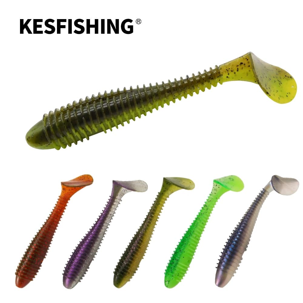 KESFISHING Lure Shad Swimbait Vibro Fat 2.6in 4in 5in Artificial Soft Silicone Bait Leurre Souple Pesca Shrimp Smell Add Salt - Quid Mart